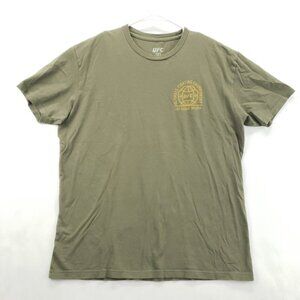 UFC T-Shirt Mens XL Olive Green Cotton Las Vegas Short Sleeve Crew Neck Pullover